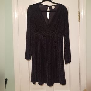 A New Day Dark Green Iridescent Longsleeve Cocktail Dress, Medium